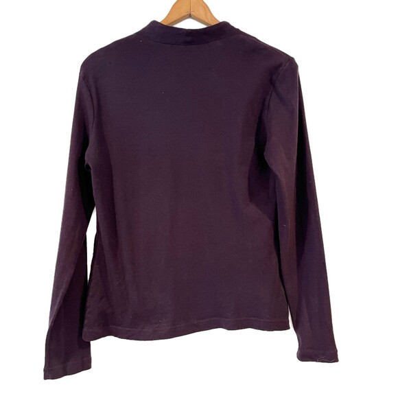 Coldwater Creek Purple Knit Top Cotton Sweater Medium V-Neck - Picture 4 of 7